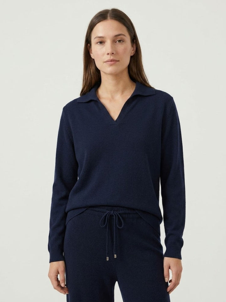 Maglia con colletto polo mirtillo 0520913 0115 ANDREA MORANDO 