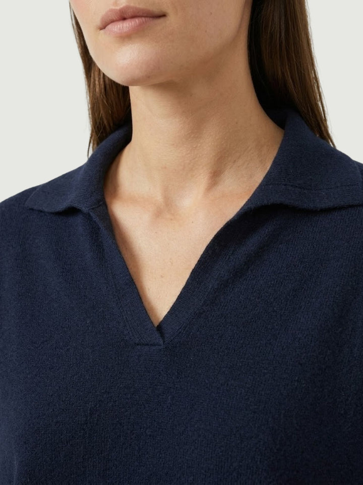 Maglia con colletto polo mirtillo 0520913 0115 ANDREA MORANDO 