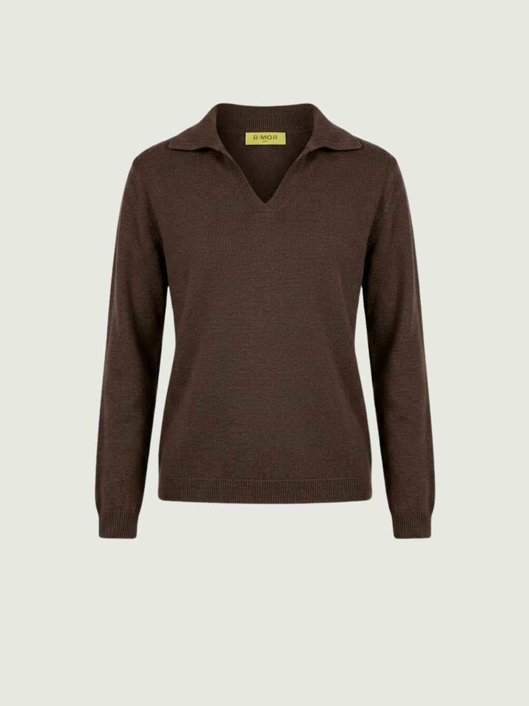 Maglia con colletto polo cioccolato 0520913 0196 ANDREA MORANDO 