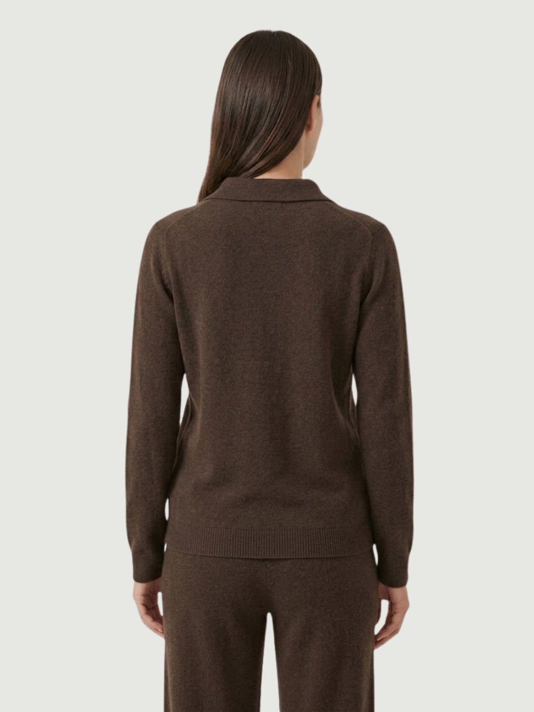 Maglia con colletto polo cioccolato 0520913 0196 ANDREA MORANDO 