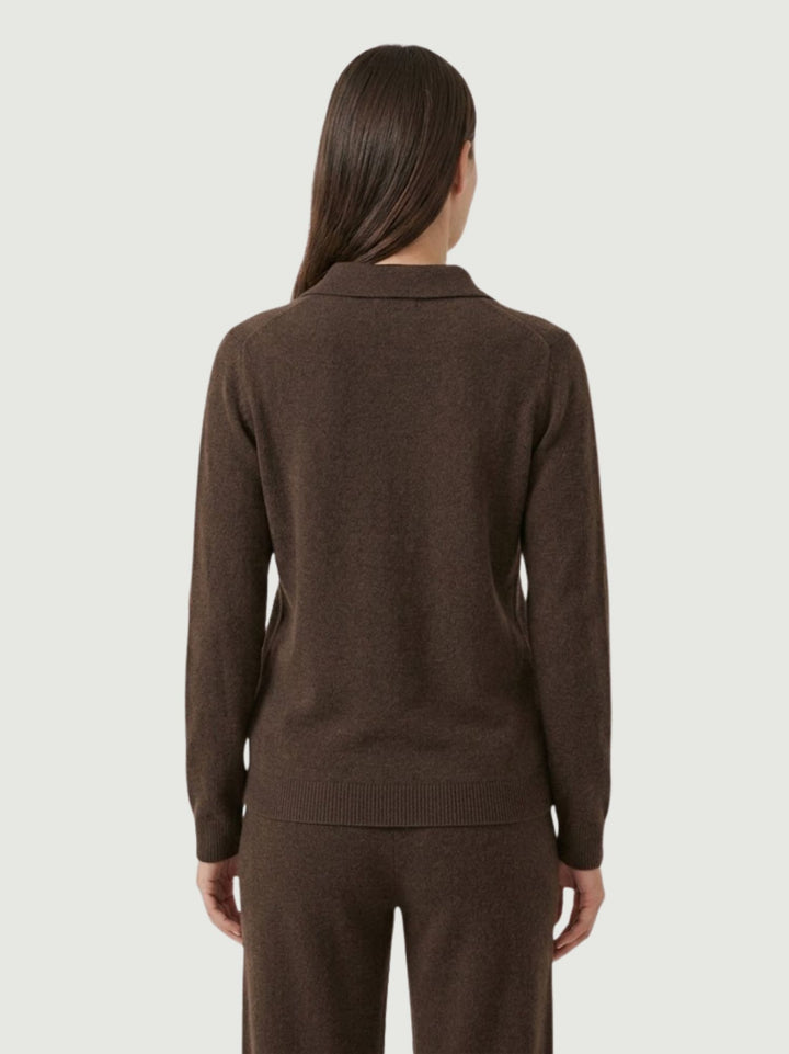 Maglia con colletto polo cioccolato 0520913 0196 ANDREA MORANDO 