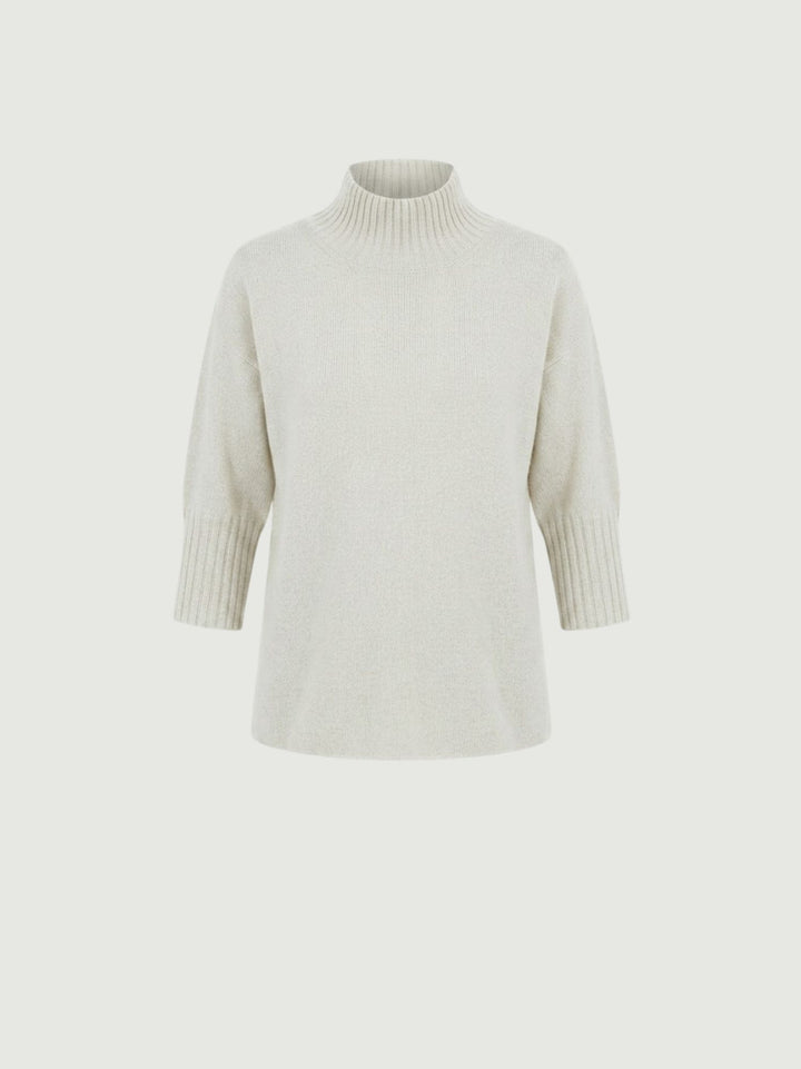 Maglia a lupetto con maniche a tre quarti panna 0570102 0071 BIMOR 