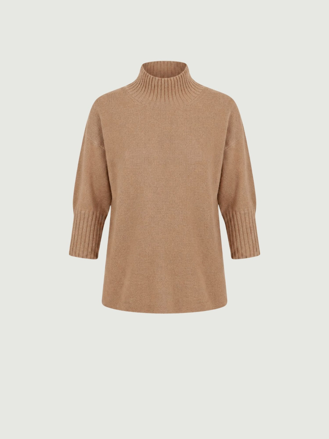 Maglione a lupetto con maniche a tre quarti nocciola 0570102 0083 BIMOR 