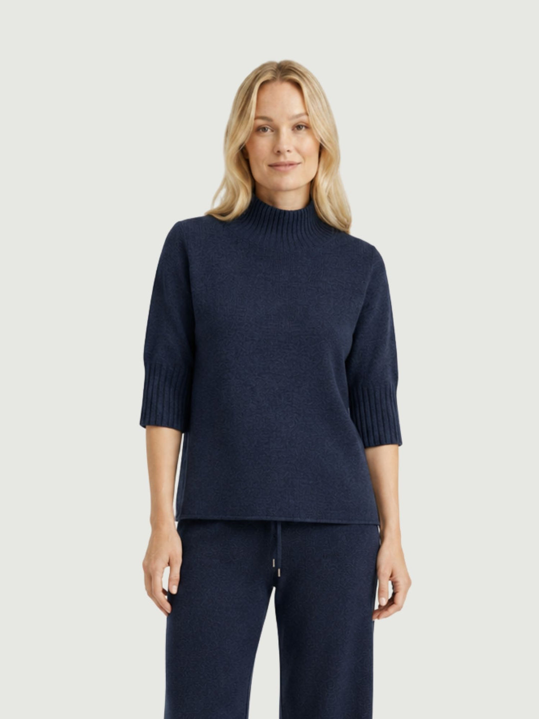 Maglione a lupetto con maniche a tre quarti mirtillo 0570102 0115 BIMOR 