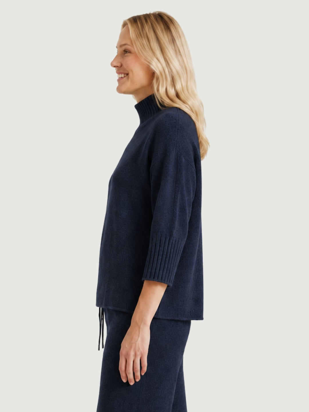 Maglione a lupetto con maniche a tre quarti mirtillo 0570102 0115 BIMOR 