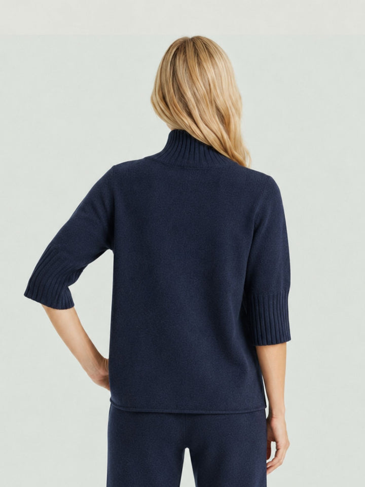 Maglione a lupetto con maniche a tre quarti mirtillo 0570102 0115 BIMOR 