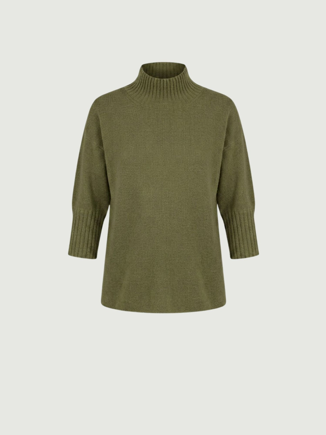 Maglione a lupetto con maniche a tre quarti oliva 0570102 0192 BIMOR 
