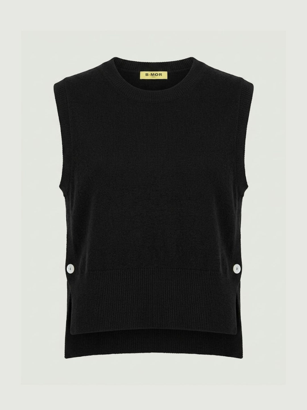 Gilet in maglia licorice aperto sui fianchi 057015 0010 ANDREA MORANDO 
