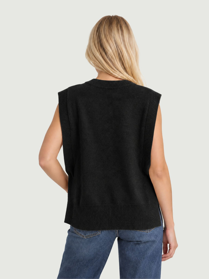 Gilet Bea aperto sui fianchi in maglia licorice 057015 0010 BIMOR 
