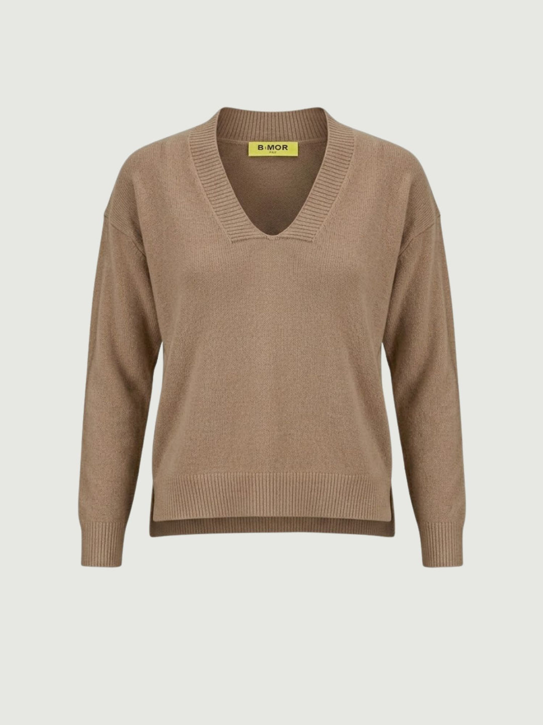 Maglia con scollo a V nocciola 0570573 0083 BIMOR 
