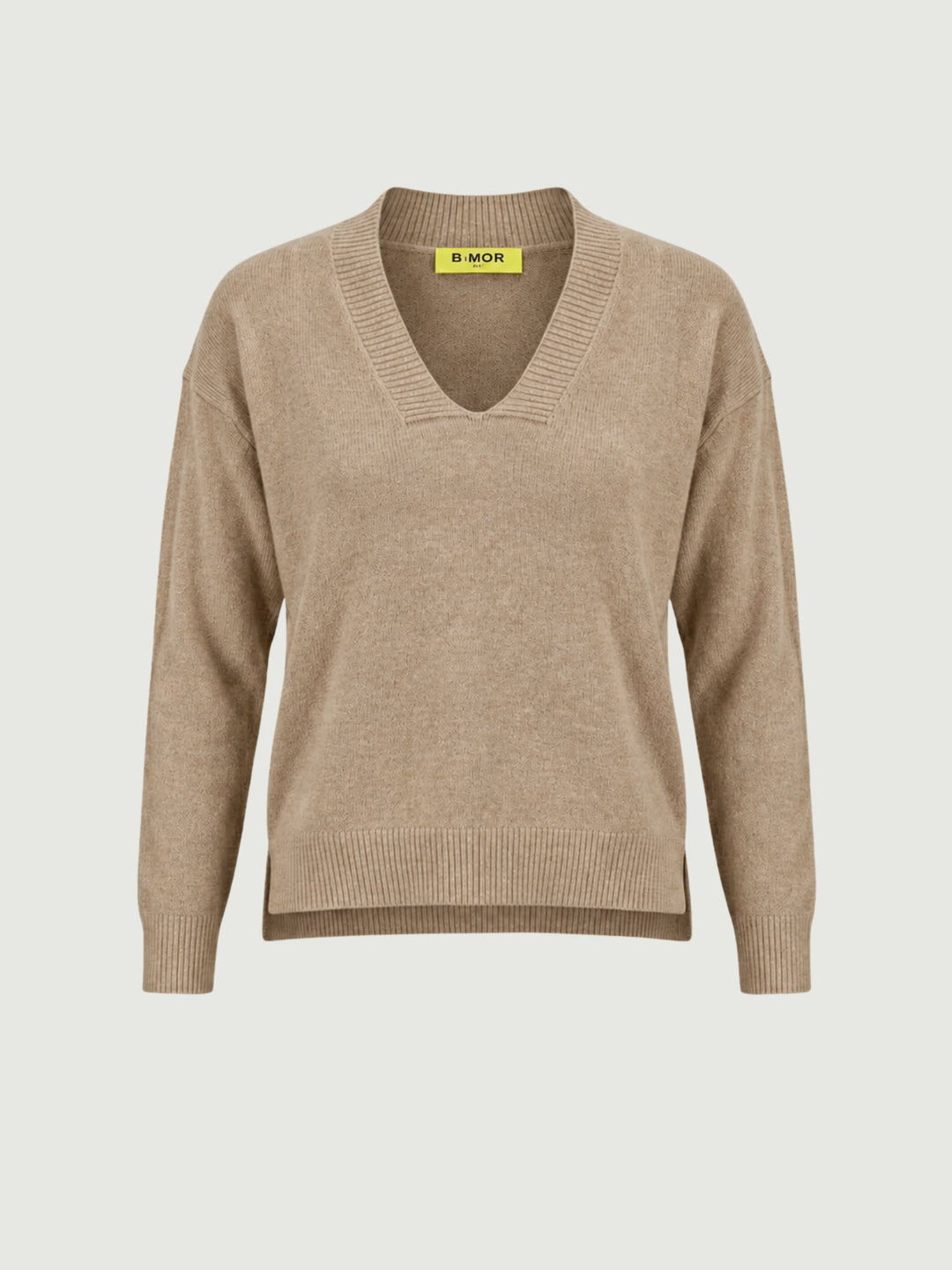 Maglia Betti con scollo a V nocciola 0570573 0083 BIMOR 