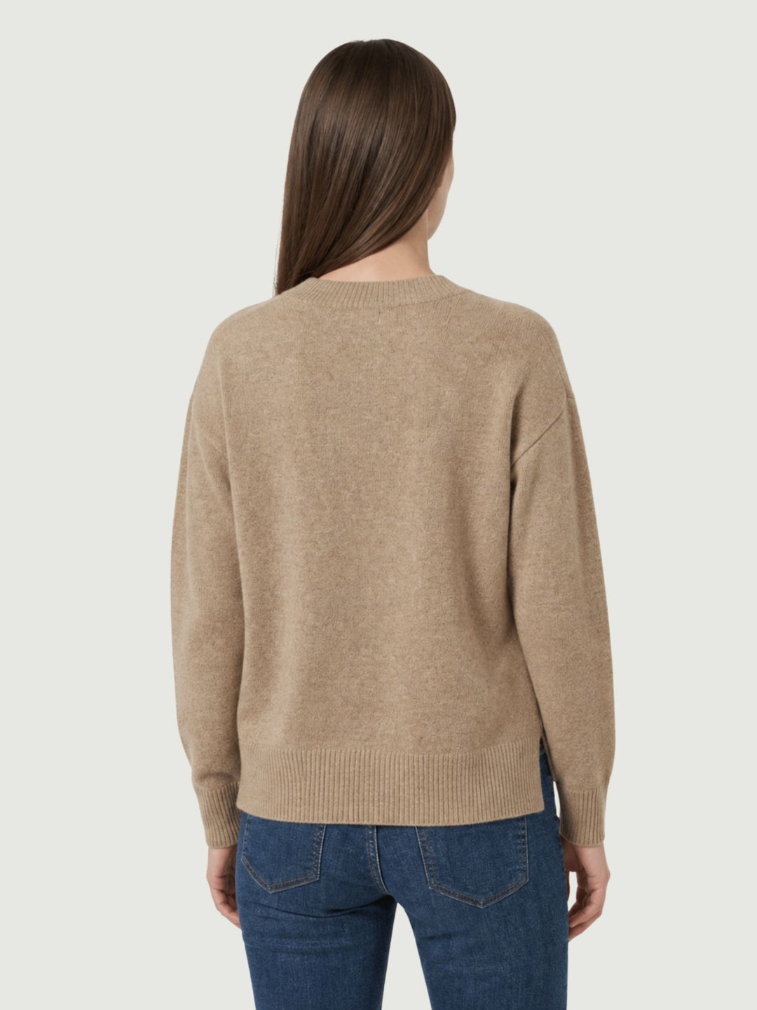 Maglia Betti con scollo a V nocciola 0570573 0083 BIMOR 