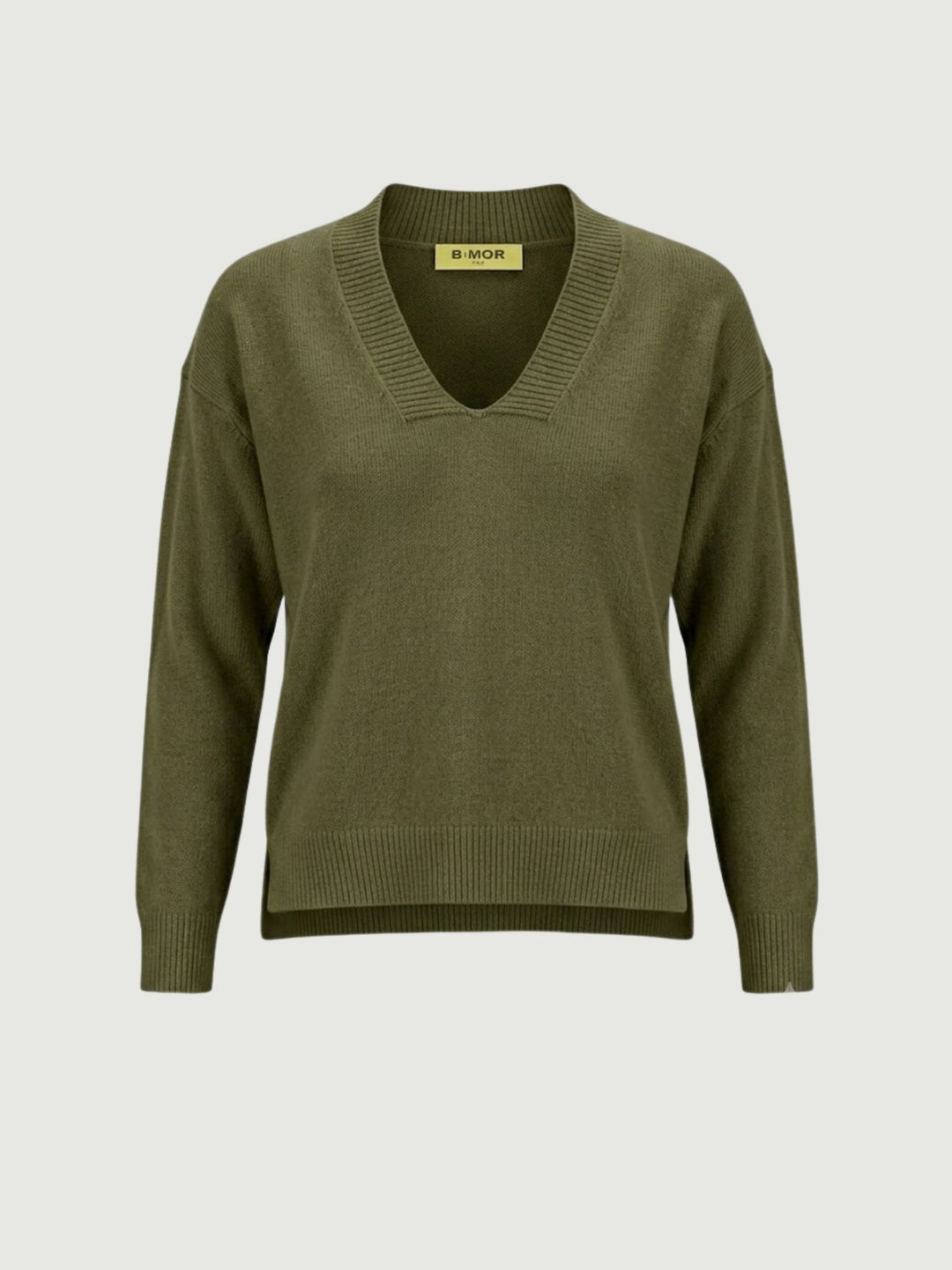 Maglia con scollo a V oliva 0570573 0192 BIMOR 