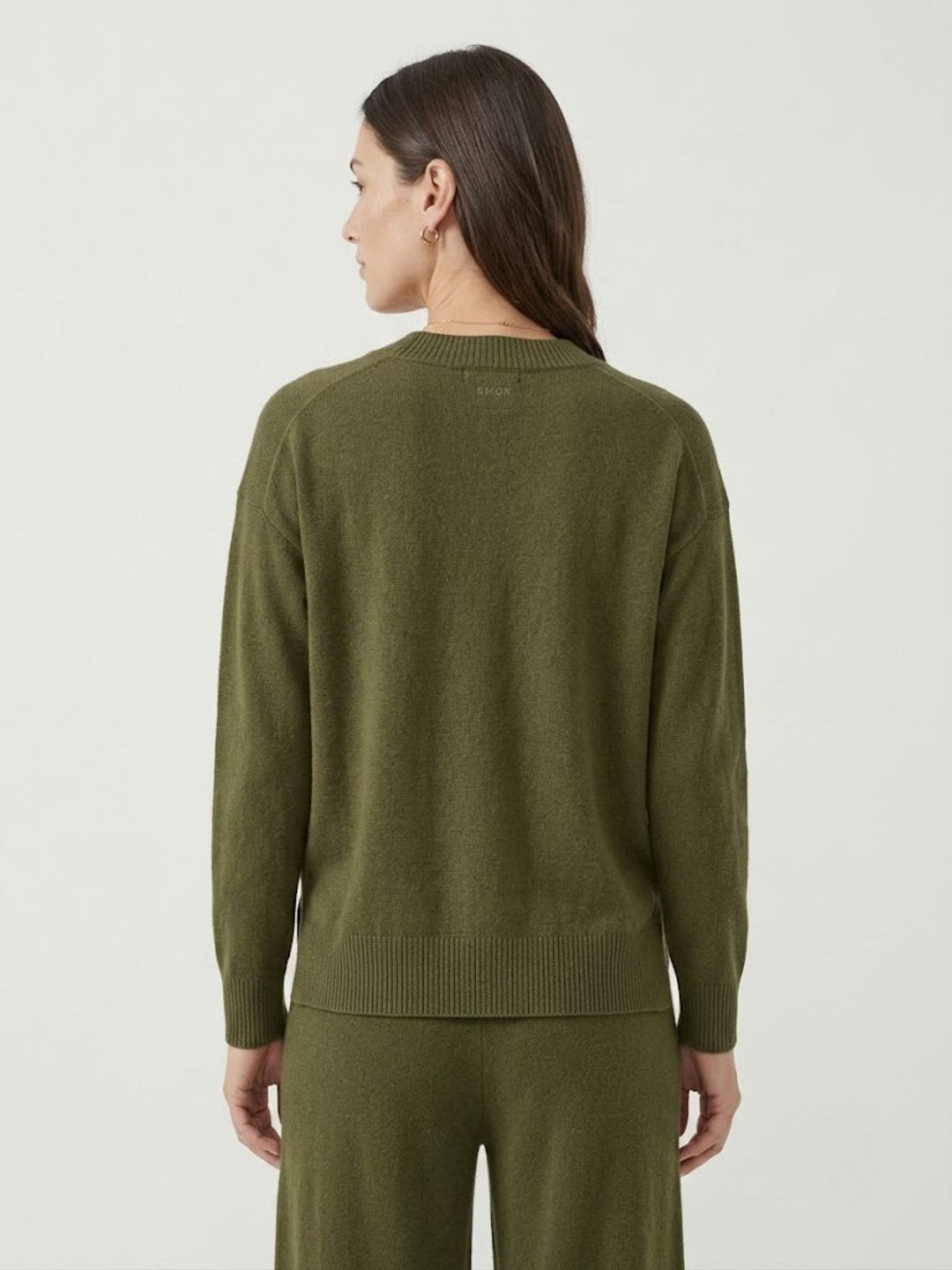 Maglia con scollo a V oliva 0570573 0192 BIMOR 