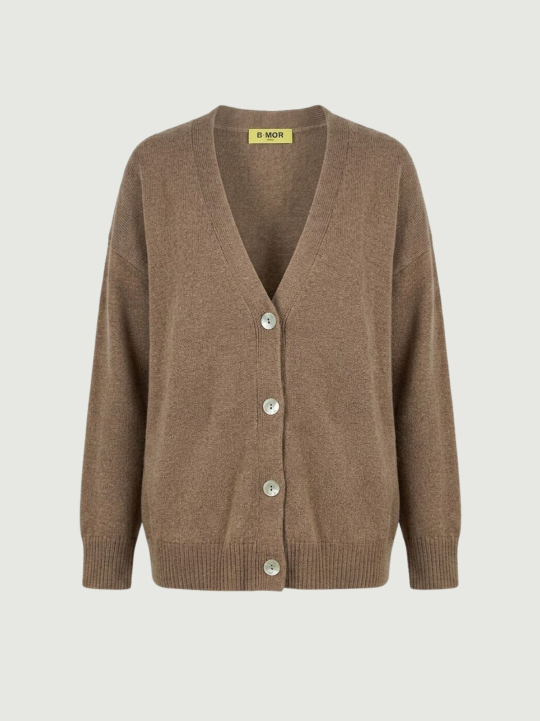 Cardigan over in maglia nocciola 057088 0083 BIMOR 