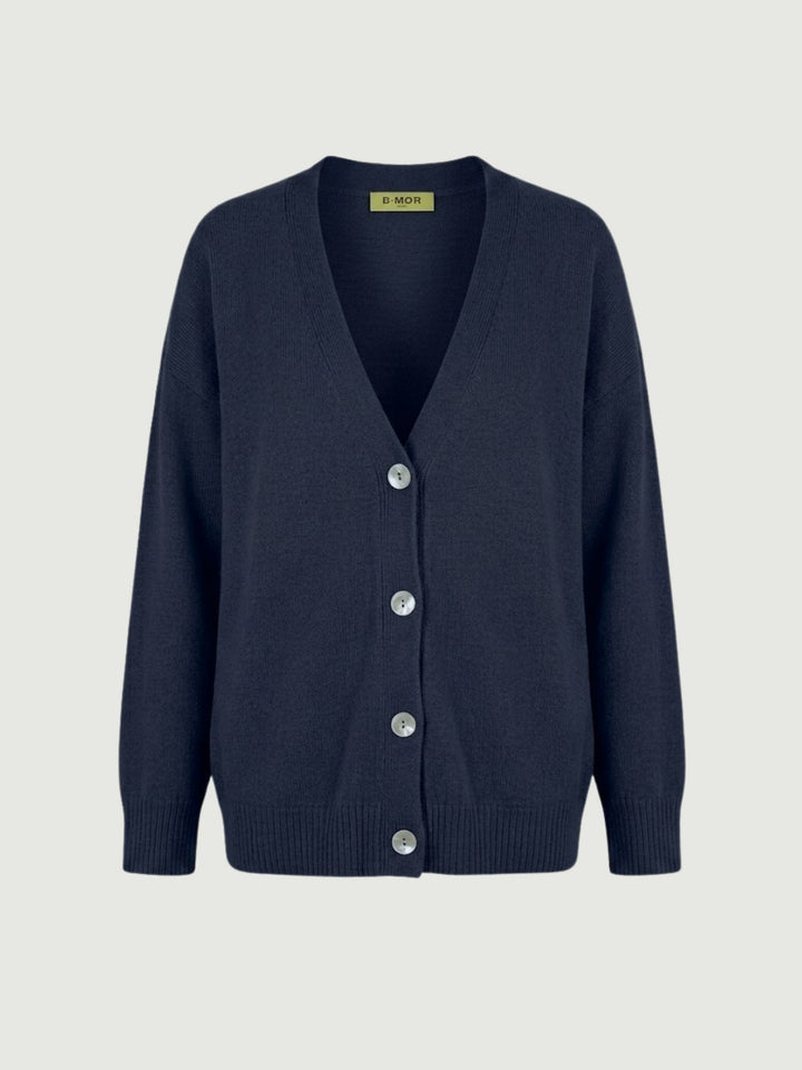 Cardigan over in maglia mirtillo 057088 0115 BIMOR 
