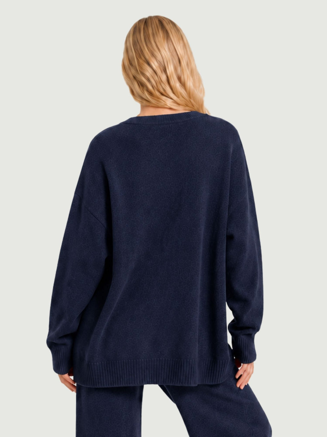 Cardigan over in maglia mirtillo 057088 0115 BIMOR 