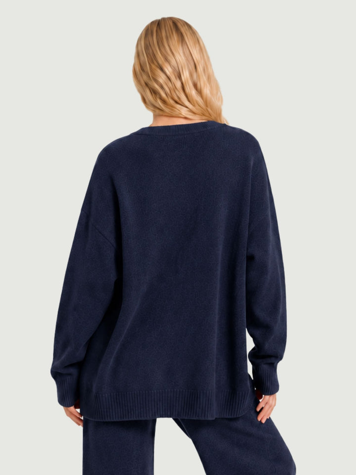 Cardigan over in maglia mirtillo 057088 0115 BIMOR 