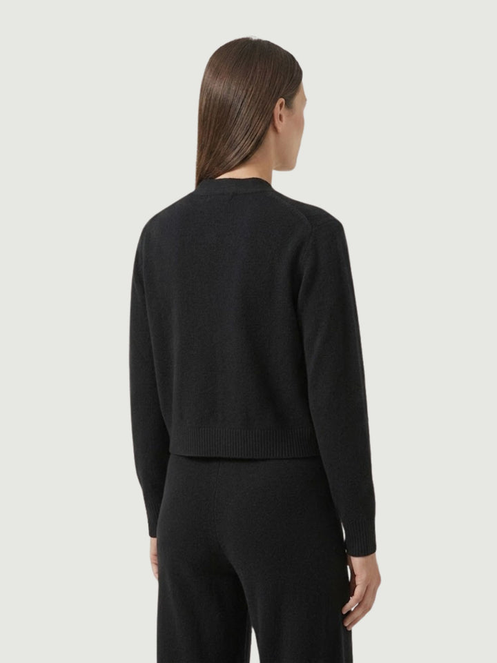 Cardigan cropped in maglia licorice 057090 0010 BIMOR 