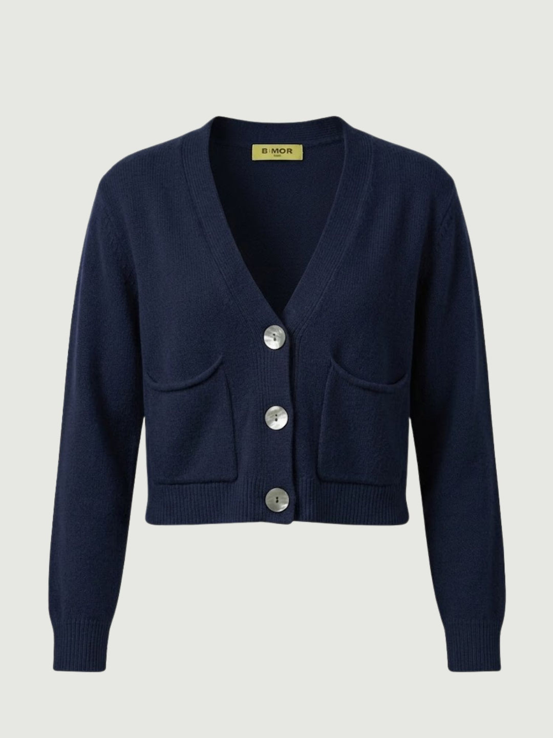 Cardigan cropped in maglia mirtillo 057090 0115 BIMOR 