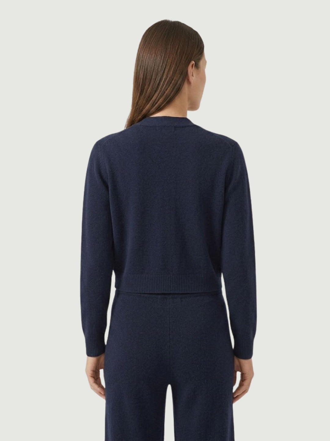 Cardigan cropped in maglia mirtillo 057090 0115 BIMOR 