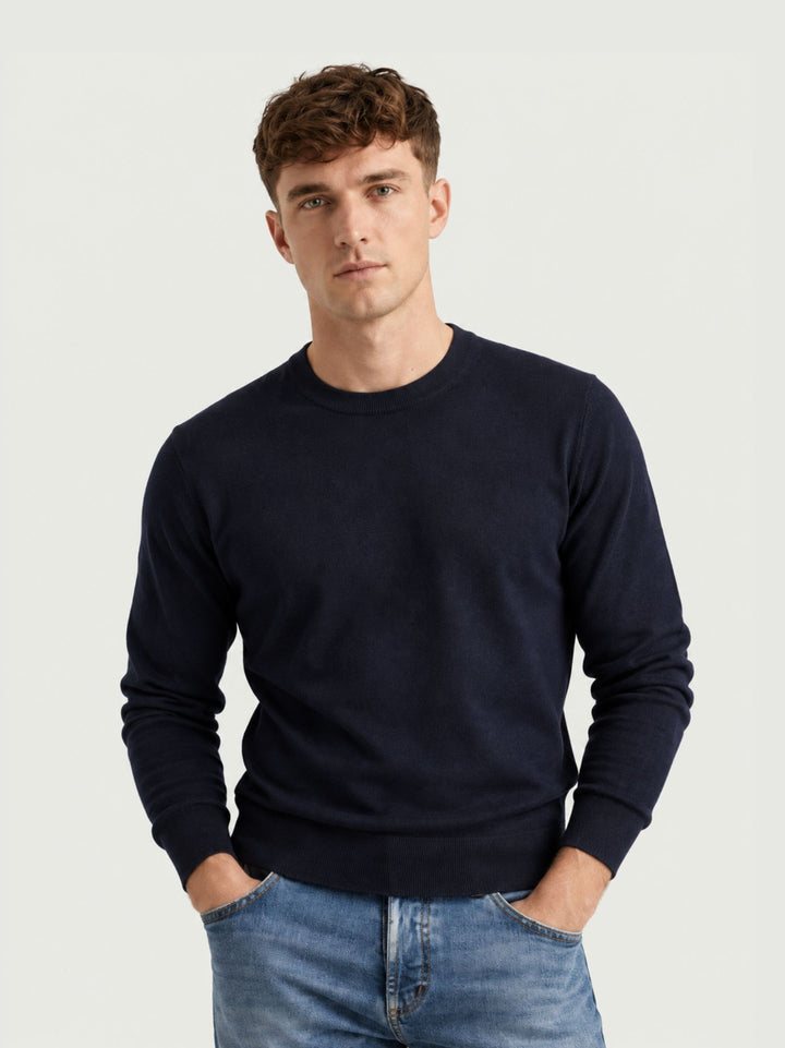 Maglia girocollo navy 3000900 205 ANDREA MORANDO 