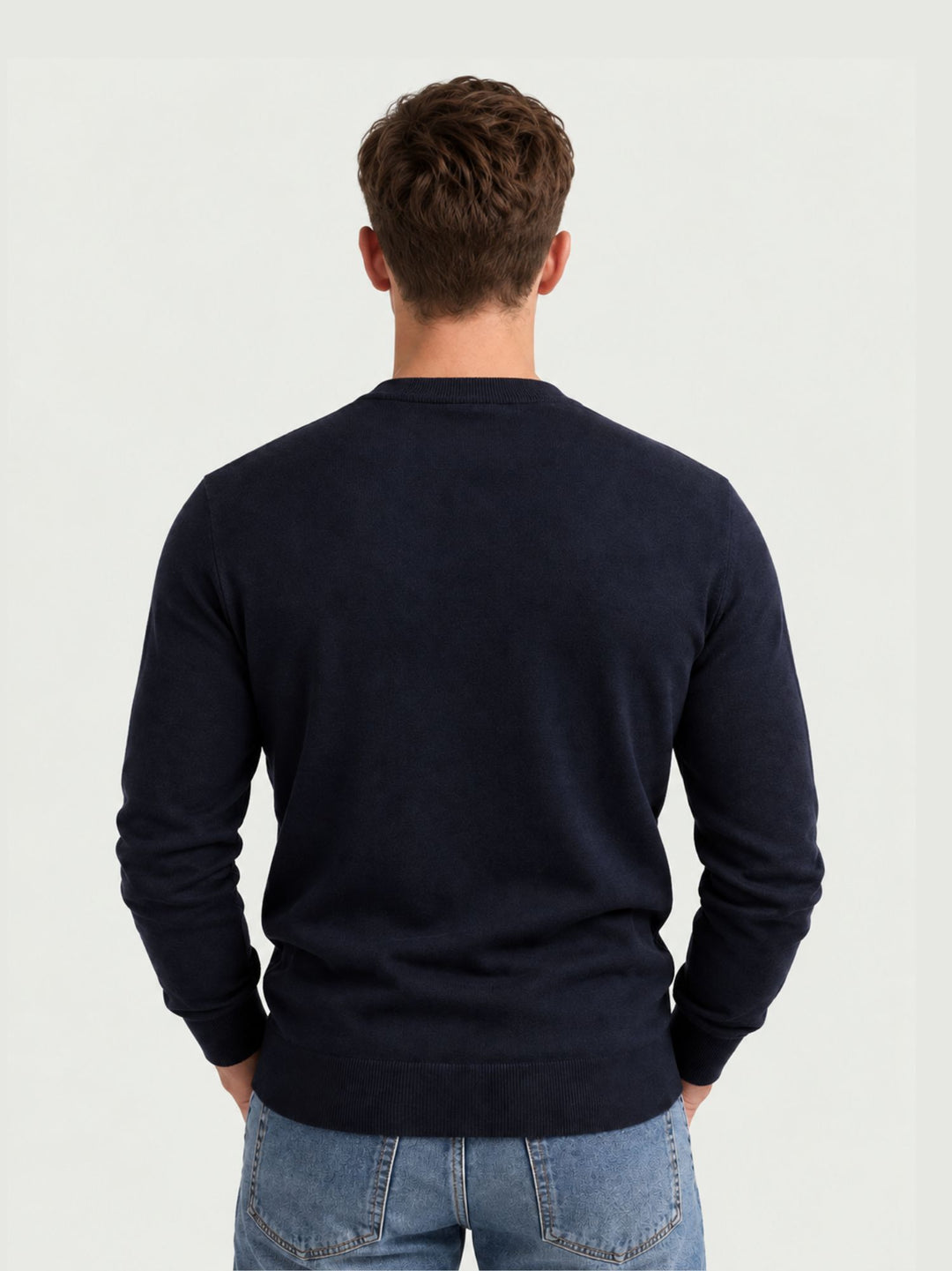 Maglia girocollo navy 3000900 205 ANDREA MORANDO 