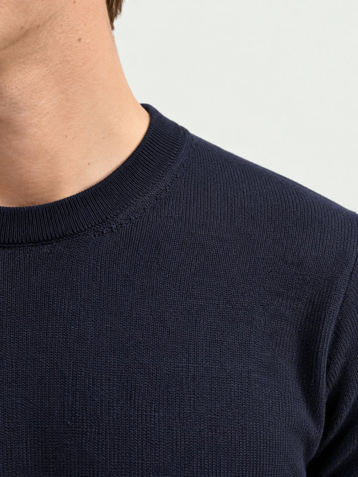 Maglia girocollo navy 3000900 205 ANDREA MORANDO 