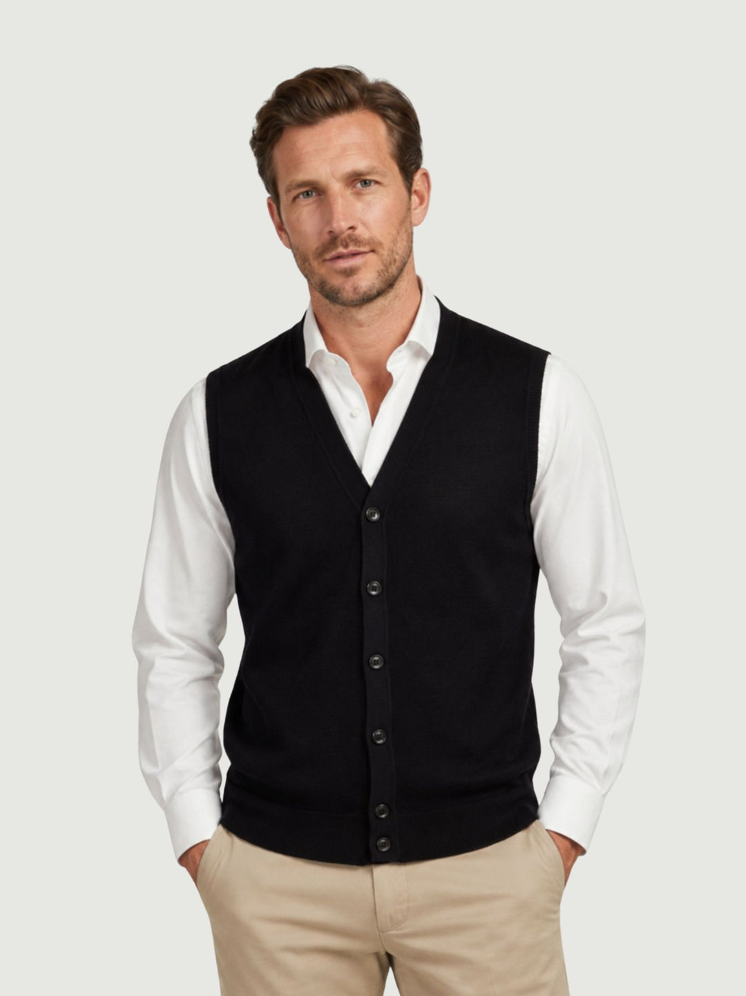 Gilet con bottoni navy 3002900 205 ANDREA MORANDO 