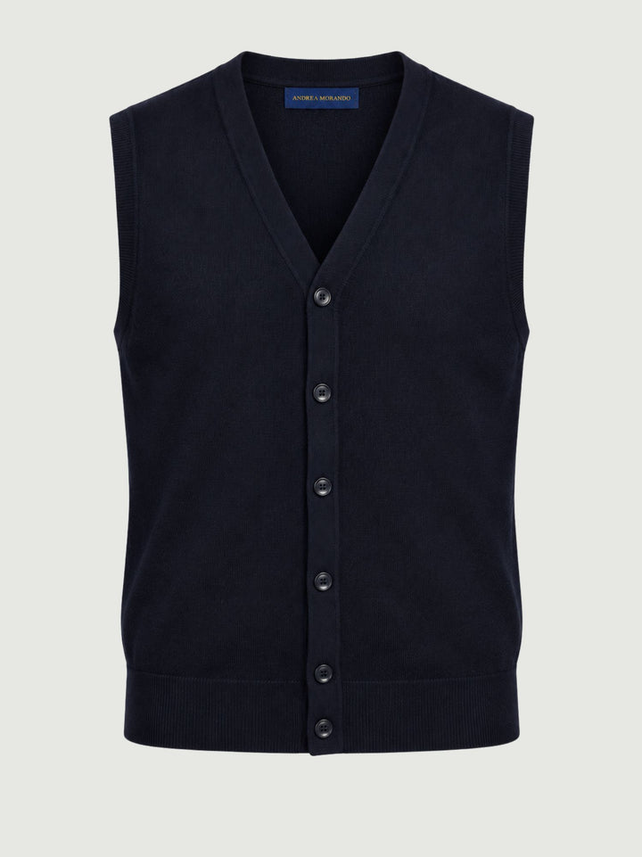 Gilet con bottoni navy 3002900 205 ANDREA MORANDO 