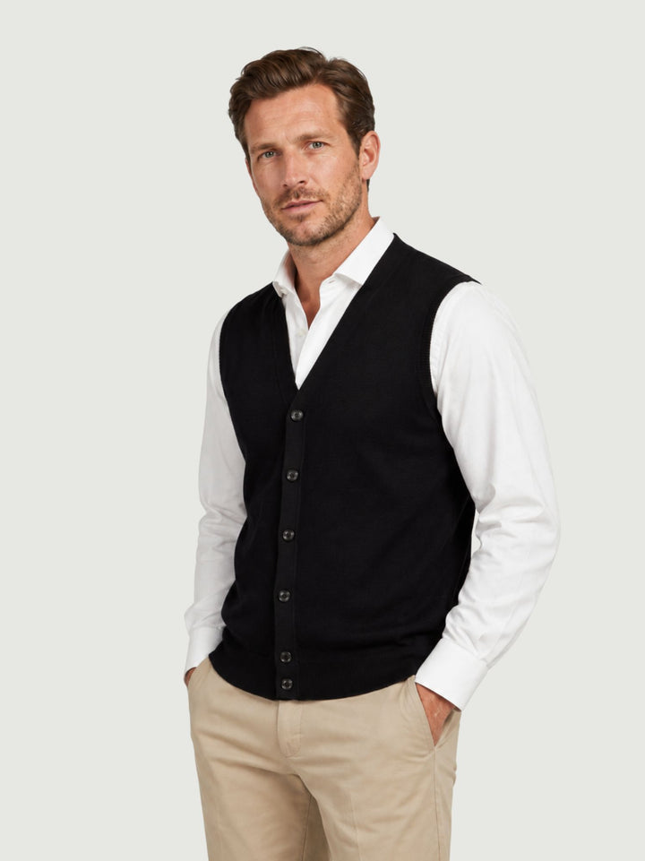 Gilet con bottoni navy 3002900 205 ANDREA MORANDO 