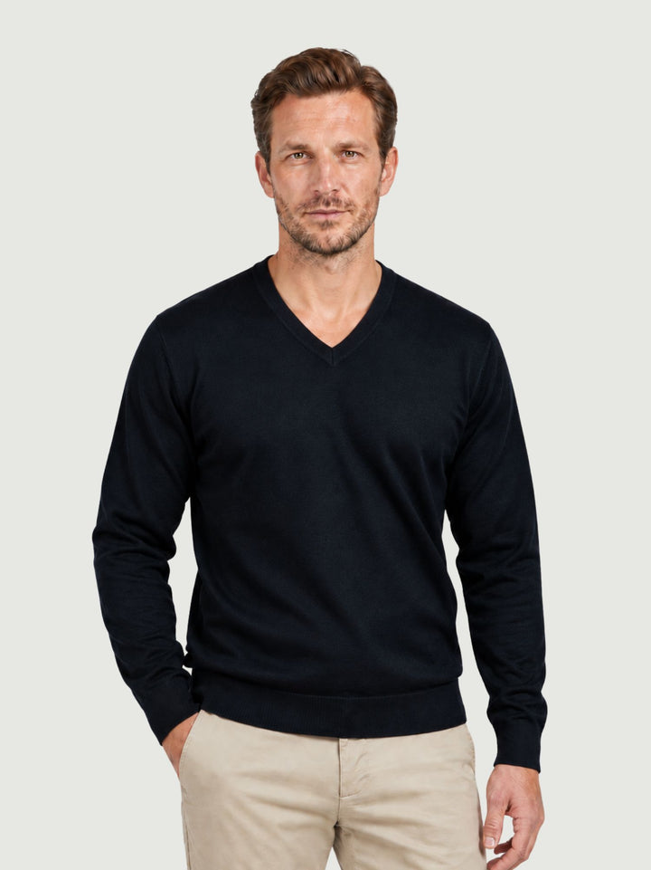 Maglia scollo a v navy 3003900 205 ANDREA MORANDO 