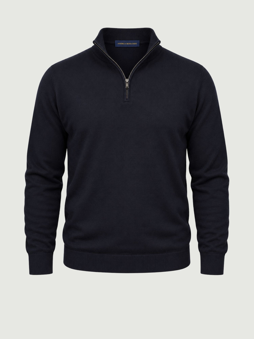 Maglia con colletto a zip navy 3019900 205 ANDREA MORANDO 