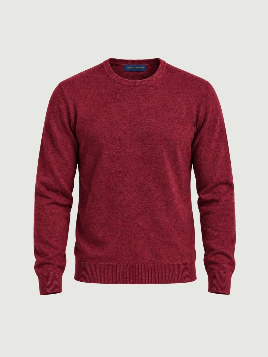 Maglia girocollo in lana e cashmere bordeaux 3060900 702 ANDREA MORANDO 