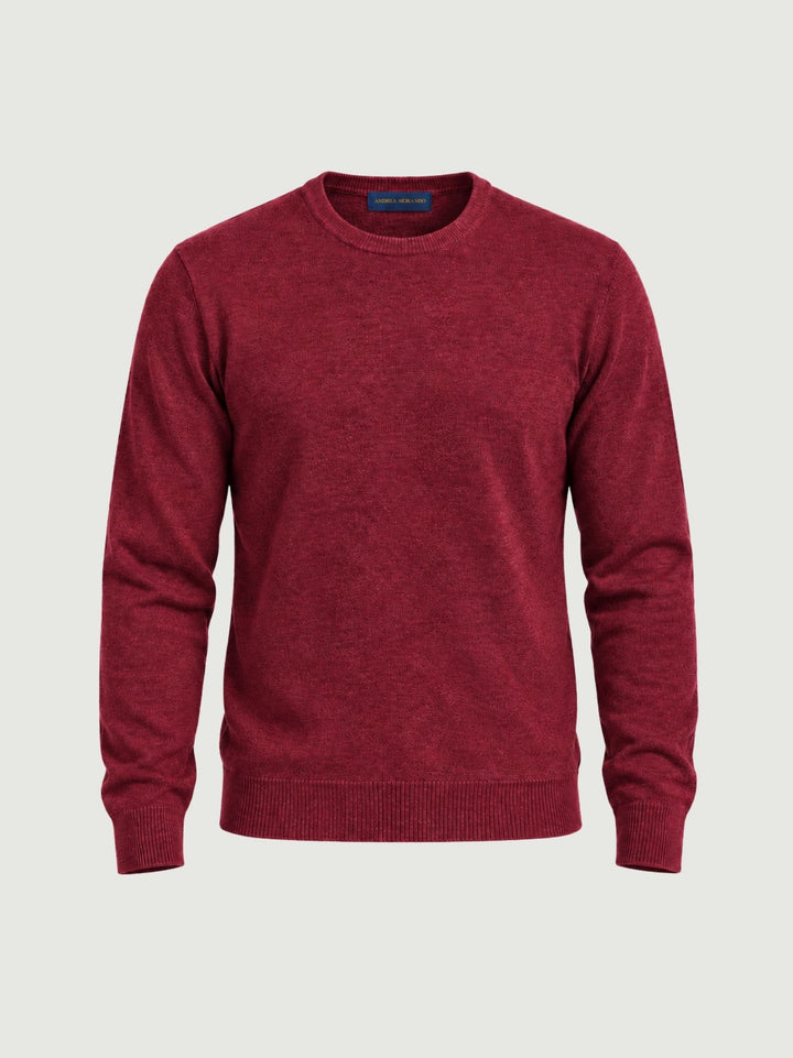 Maglia girocollo in lana e cashmere bordeaux 3060900 702 ANDREA MORANDO 