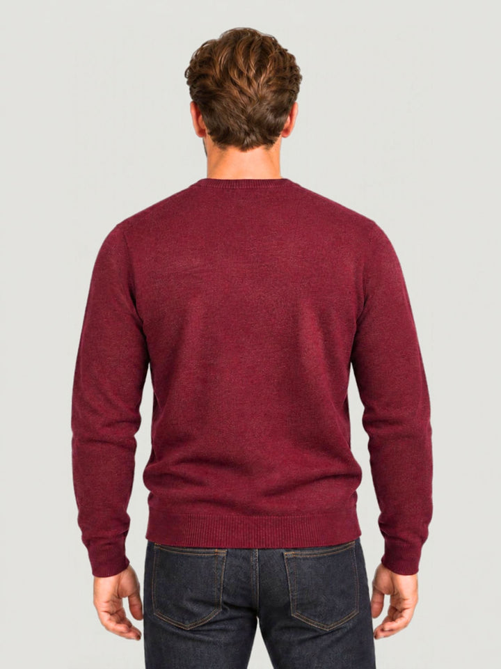 Maglia girocollo in lana e cashmere bordeaux 3060900 702 ANDREA MORANDO 