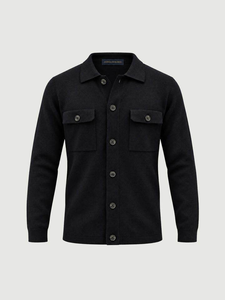 Overshirt in misto lana navy 6007226 205 ANDREA MORANDO 