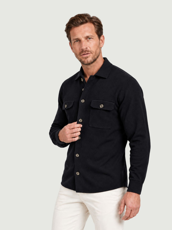 Overshirt in misto lana navy 6007226 205 ANDREA MORANDO 