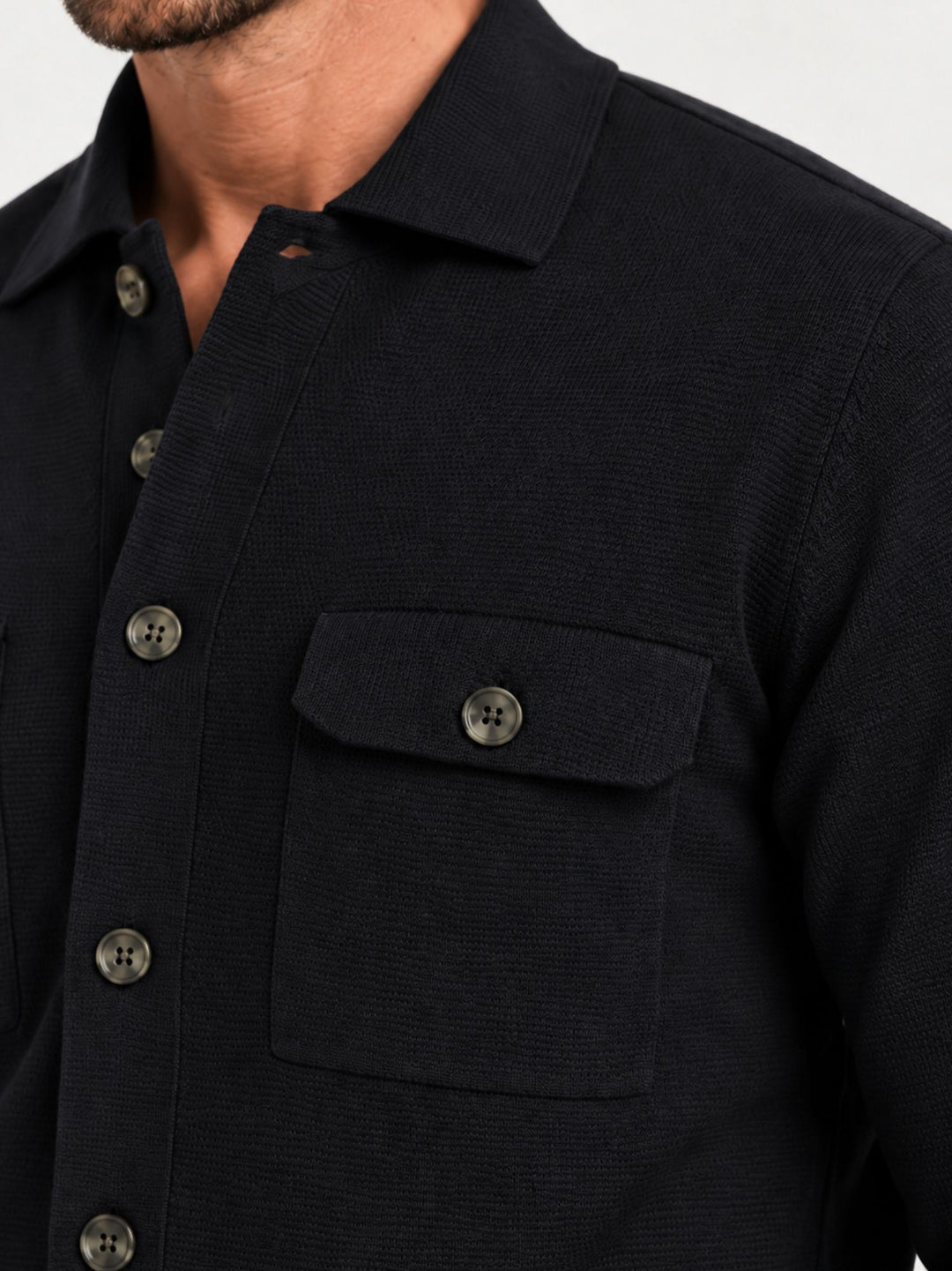 Overshirt in misto lana navy 6007226 205 ANDREA MORANDO 
