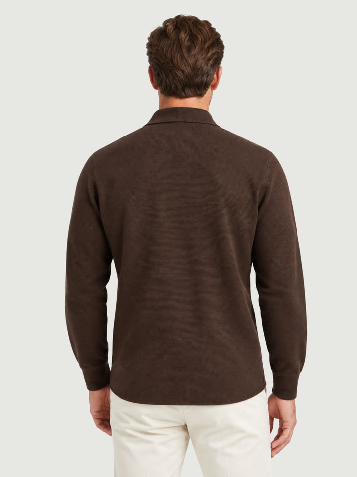 Maglia a camicia in punto milano testa di moro 6007226 623 ANDREA MORANDO 