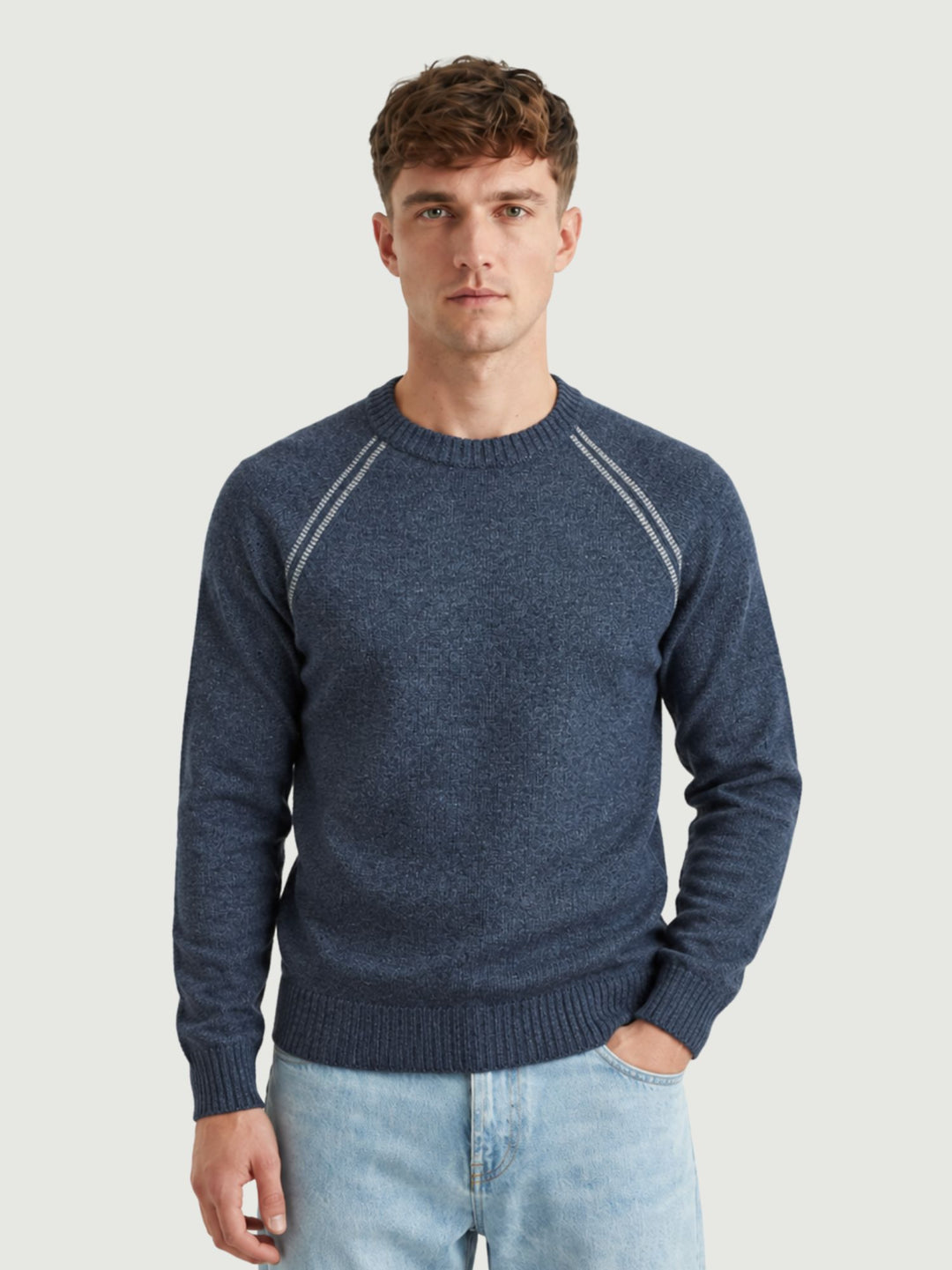 Maglia girocollo effetto mélange denim 6156226 304 ANDREA MORANDO 