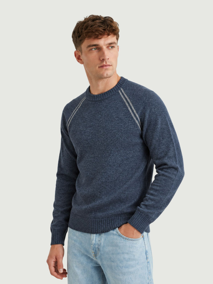 Maglia girocollo effetto mélange denim 6156226 304 ANDREA MORANDO 