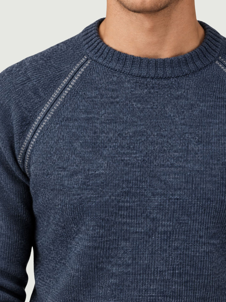 Maglia girocollo effetto mélange denim 6156226 304 ANDREA MORANDO 