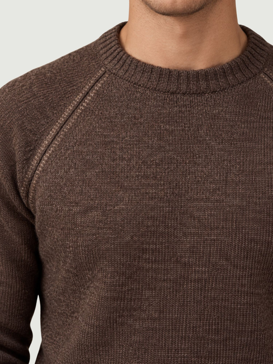 Maglia girocollo effetto mélange cacao 6156226 688 ANDREA MORANDO 