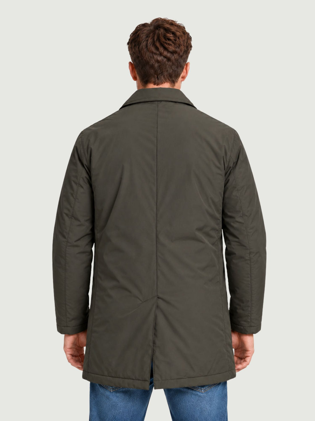Spolverino foderato con colletto verde militare 7200726 393 ANDREA MORANDO 