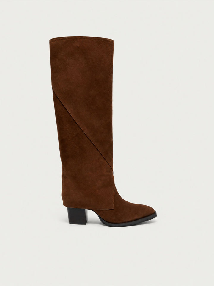Stivale wrap in camoscio marrone cioccolato S1586 MARRONE ANDREA MORANDO 