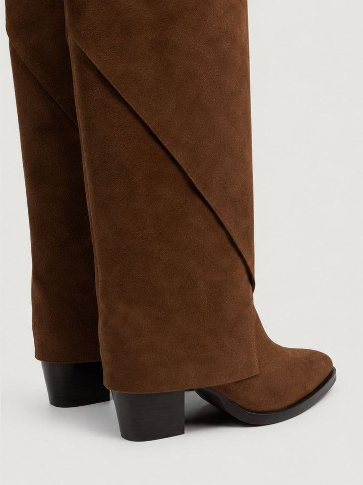 Stivale wrap in camoscio marrone cioccolato S1586 MARRONE ANDREA MORANDO 