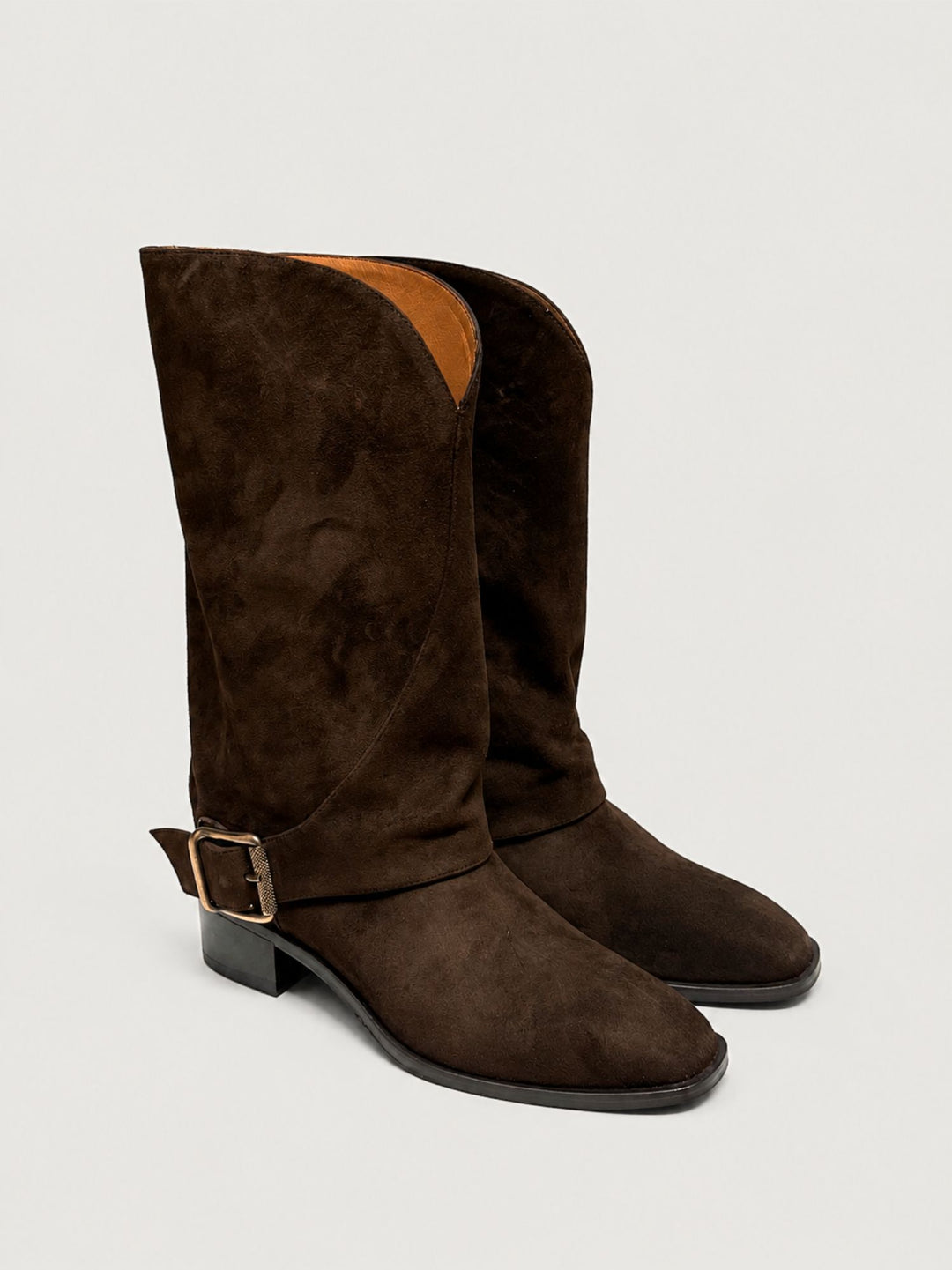 Stivale biker in pelle scamosciata moro S2872 T.MORO ANDREA MORANDO 