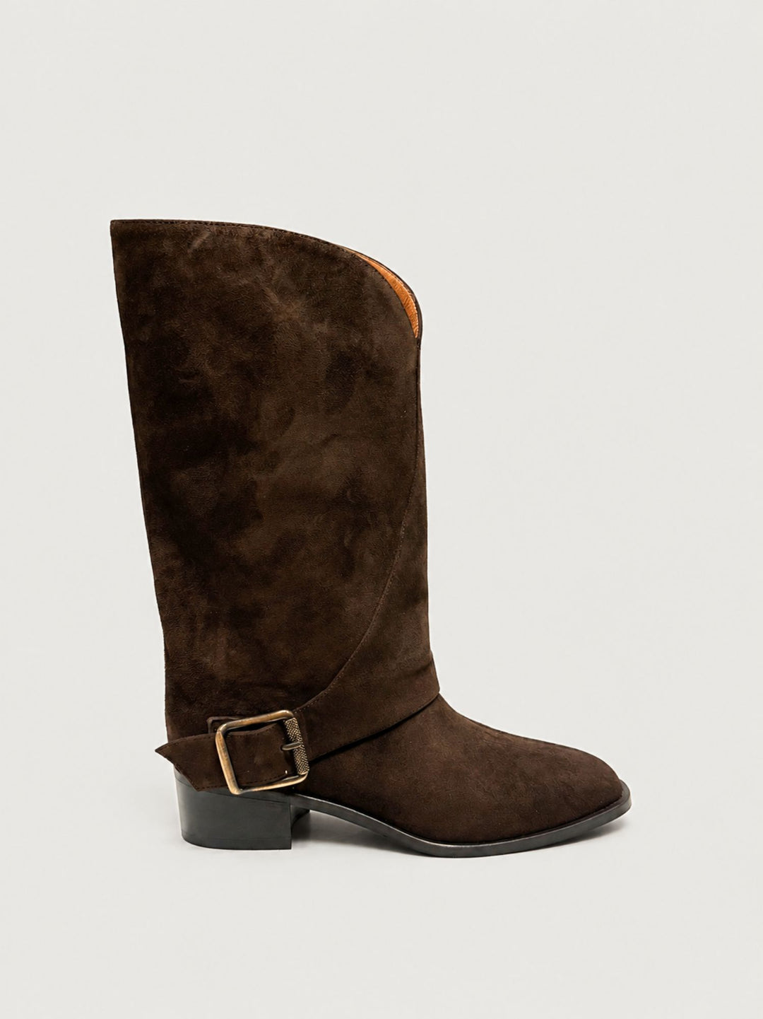 Stivale biker in pelle scamosciata moro S2872 T.MORO ANDREA MORANDO 