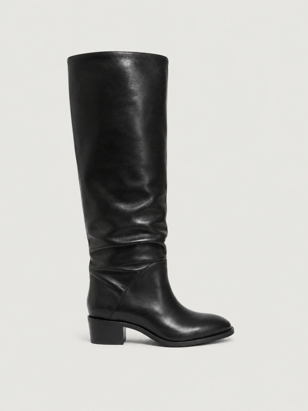 Stivale in pelle nero con arricciature S2882 NERO ANDREA MORANDO 